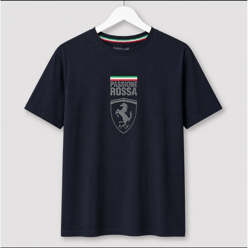 Ferrari Scuderia Passione Rossa T Shirt Mens L Black Graphic Tee